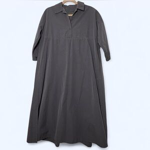 Sophisticated Charcoal Long Sleeve Dress